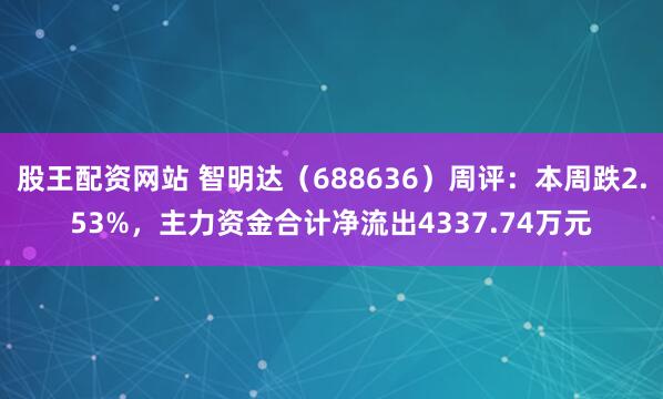 股王配资网站 智明达（688636）周评：本周跌2.53%，主力资金合计净流出4337.74万元